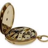 Taschenuhr/Anhängeruhr: feine Gold/Emaille-Damen-Lepine mit Diamantbesatz und dazugehöriger Goldchatelaine mit Schlüssel und Petschaft, A. Becus Paris, No.5768, ca.1870 - photo 4