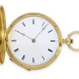 Taschenuhr: wunderschöne Gold/Emaille-Savonnette im Stil der frühen Uhren von Patek & Czapek, Genf um 1850 - photo 3