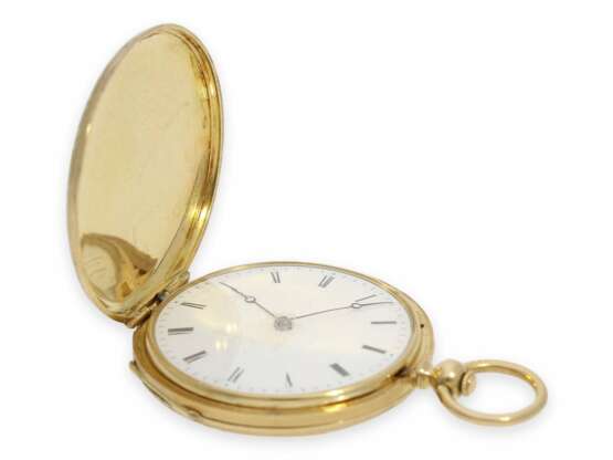 Taschenuhr: wunderschöne Gold/Emaille-Savonnette im Stil der frühen Uhren von Patek & Czapek, Genf um 1850 - photo 6