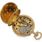 Taschenuhr: hochfeine Louis XV Damen-Lepine mit Gold/Emaille-Gehäuse, Diamant- und Perlenbesatz, No.200305, vermutlich Paul Garnier Paris, um 1890 - фото 3
