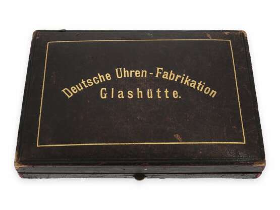 Taschenuhr: außergewöhnlich große A. Lange & Söhne Goldsavonnette im Originalzustand mit Originalbox, Glashütte ca.1905, Stammbuchauszug - photo 9