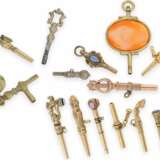 Uhrenschlüssel: kleine Sammlung seltener Spindeluhrenschlüssel, ca. 1720-1820, dabei Raritäten - фото 1