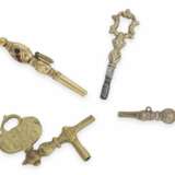 Uhrenschlüssel: kleine Sammlung seltener Spindeluhrenschlüssel, ca. 1720-1820, dabei Raritäten - Foto 5