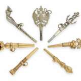 Uhrenschlüssel: kleine Sammlung seltener Spindeluhrenschlüssel, ca. 1680-1820, dabei Raritäten - Foto 2