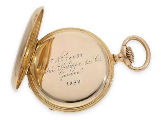 Taschenuhr: exquisites Patek Philippe Ankerchronometer No.78061, spezielles und äußerst rares Chronometerkaliber, Genf ca. 1889 - Foto 4