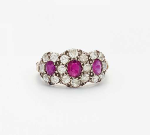 Granat-Diamant-Ring - Foto 1