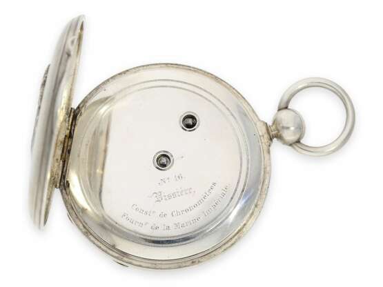 Taschenuhr: seltenes und hochinteressantes, ganz frühes französisches Taschenchronometer von Vissiere, Uhrmacher der Kaiserlichen Marine, No.16, ehemaliger Adelsbesitz, ca.1845 - Foto 2