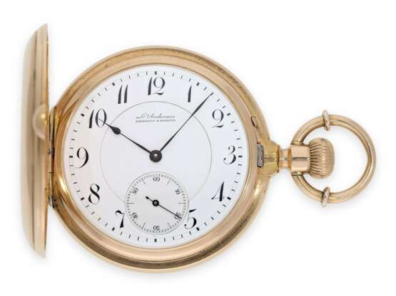 Taschenuhr: Louis Audemars "19 lignes" Ankerchronometer von hochfeiner Qualität, No. 21785, gefertigt 1880, mit Stammbuchauszug - photo 1