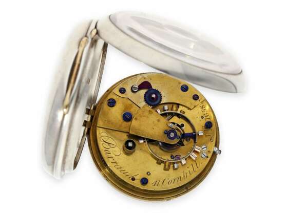 Taschenuhr: hochinteressantes englisches Taschenchronometer von einem der bedeutendsten Chronometermacher, königl. Uhrmacher Barraud London, Nr. 1658, Hallmarks London 1851 - photo 3