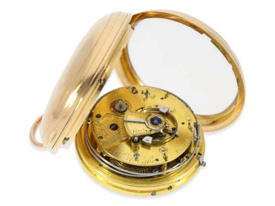 Taschenuhr: extrem schweres englisches Chronometer mit Rubin-Duplexhemmung und 1/8 Repetition, James Mc. Cabe London No.7187, Hallmarks 1811 - photo 3