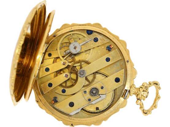 Taschenuhr/Anhängeuhr: exquisite, ganz frühe Patek Philippe Gold/Emaille-Uhr, No. 19782, Genf ca.1860 - фото 3