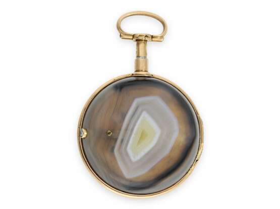 Taschenuhr: museale, sehr hochwertige Gold/Achat-Taschenuhr mit Repetition und Chatelaine, Frankreich um 1770 - Foto 7