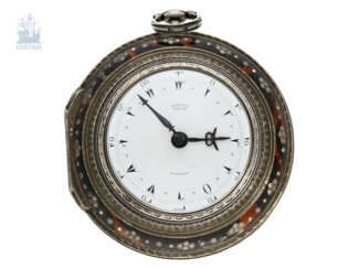 Taschenuhr: besonders große 3-fach Gehäuse Spindeluhr für den osmanischen Markt, George Prior London, Hallmarks 1792