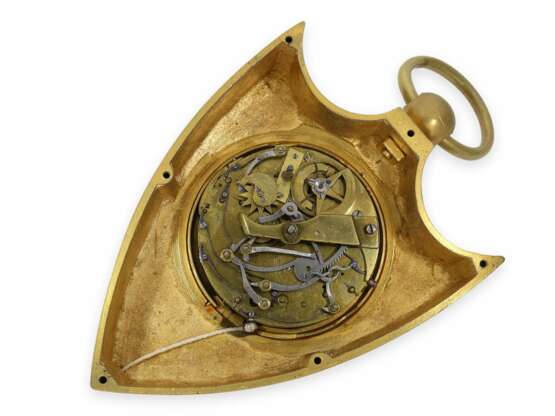 Reiseuhr: äußerst seltene schildförmige Offiziers-Reiseuhr mit 3 Komplikationen, signiert Robert, ca. 1820 - фото 4
