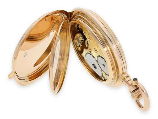 Taschenuhr: rotgoldenes Glashütter Ankerchronometer in Ausnahmequalität und in nahezu neuwertigem Zustand, Julius Assmann Glashütte No.13476, ca.1890 - photo 9