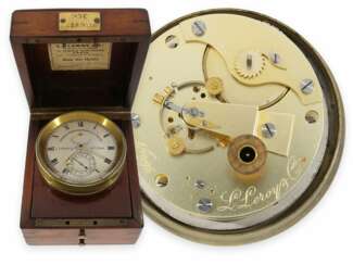 Marinechronometer: sehr seltenes, kleines Torpedoboot-Marinechronometer von L. Le Roy & Cie No.996, Beobachtungschronometer des Service Hydrographique de la Marine, ca.1890