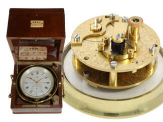 Marinechronometer: kleines, seltenes Marinechronometer der französischen Marine, L. LEROY NO. 1442, ca.1880-1890