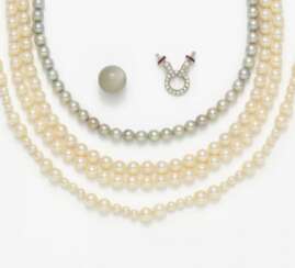 Konvolut: Drei Perlen-Colliers