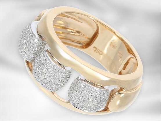 Ring: interessanter moderner Bicolor-Goldring mit Brillanten, insgesamt ca. 0,55ct, 18K Rosé-/Weißgold, NP 2590€ - Foto 1