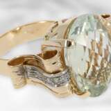 Ring: roségoldener Ring mit Prasiolith und Brillanten, vermutlich 50er Jahre, insgesamt ca. 16,28ct, 14K Gold - фото 3