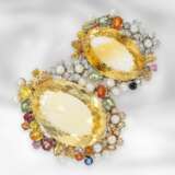 Anhänger: opulenter Citrinanhänger mit Farbsteinen und Diamanten, 14K Weißgold, italienische Golschmiedearbeit - фото 1