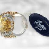 Ring: großer fantasievoll gestalteter Citrinring mit Smaragden und gelben Farbsteinen, 14K Gold, ungetragen - Foto 5