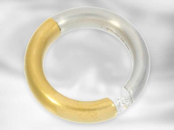 Ring: sehr hochwertiger, exklusiver Niessing Brillant-Spannring, sehr seltenes Modell aus Platin und Gold - photo 2