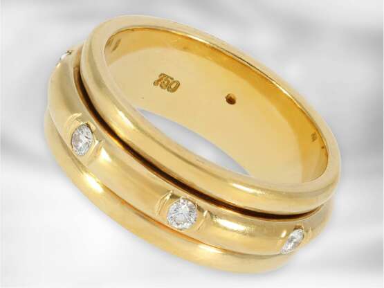 Ring: interessanter, hochwertiger Goldschmiedering mit Brillantbesatz, gearbeitet im Piaget-Stil, 18K Gold - photo 1
