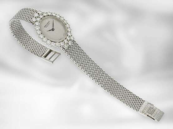 Armbanduhr: schwere vintage Damenuhr, Marke Bak & Leroy, aus 18K Weißgold, hochwertiger Brillantbesatz, ca. 2ct - фото 1