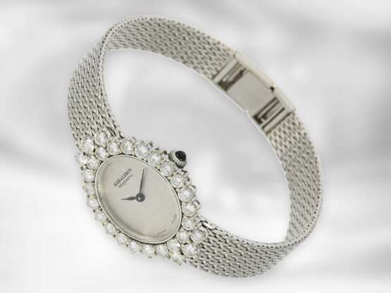 Armbanduhr: schwere vintage Damenuhr, Marke Bak & Leroy, aus 18K Weißgold, hochwertiger Brillantbesatz, ca. 2ct - фото 2
