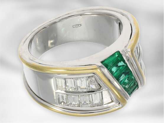 Ring: edler, äußerst hochwertiger und dekorativer Smaragd/Diamant-Goldschmiedering, 2,52ct, außergewöhnliche Handarbeit, 18K Weißgold, NP 8.640€ - photo 3