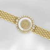Armbanduhr: luxuriöse Damenuhr Chopard Happy Diamonds, Ref. 4180, Schweiz, mit Zertifikat, gefertigt in 18K Gelbgold und mit feinsten Brillanten besetzt - Foto 1