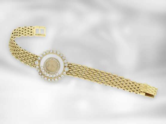 Armbanduhr: luxuriöse Damenuhr Chopard Happy Diamonds, Ref. 4180, Schweiz, mit Zertifikat, gefertigt in 18K Gelbgold und mit feinsten Brillanten besetzt - Foto 2