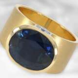 Ring: äußerst hochwertiger und individuell gestalteter Saphir/Brillant-Designer-Goldschmiedering, schöner und wertvoller Saphir von ca. 7,11ct sowie ca. 0,62ct feine Brillanten - photo 4
