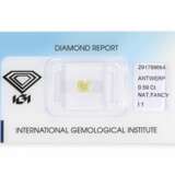 Diamant: natürlicher Fancy Diamant von 0,59ct, natural fancy intense yellow, IGI-Report - Foto 1