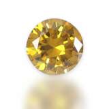 Brillant: natürlicher, sehr seltener Fancy Diamant im Brillantschliff, 0,33ct, Farbe Vivid Orange Yellow - фото 1