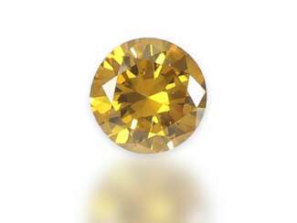 Brillant: natürlicher, sehr seltener Fancy Diamant im Brillantschliff, 0,33ct, Farbe Vivid Orange Yellow