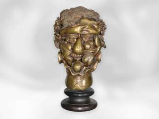 Bronze: limitiertes Kunstobjekt, Miguel Berrocal (1933-2006) "Omaggio ad Arcimboldo" No. 610/1000, ca. 1976-1979
