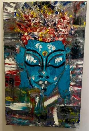 “I believe in Buddha” Canvas Oil paint Abstractionism Mythological 2020 - photo 1
