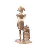“Bronze gilded figure bust Outdoor” Leather Mixed media France Antique period XX - photo 3