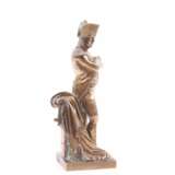 “Bronze gilded figure bust Outdoor” Leather Mixed media France Antique period XX - photo 4