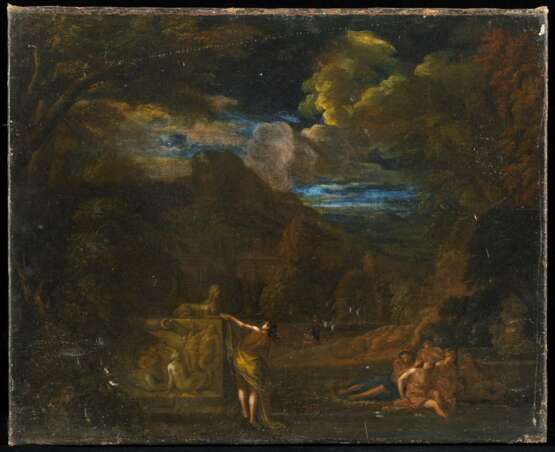 Lorrain, Claude, 1600 Chamagne - 1682 Rom, Antikisierende Parklandschaft mit mythologischer Szene - photo 2
