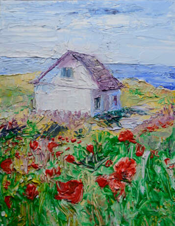 домик у моря Canvas Oil paint Classicism Landscape painting 2020 - photo 1