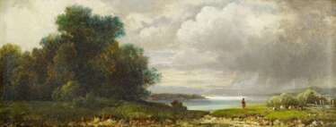 Le Feubure, Carl, 1847 München - 1911 Bad Tölz, Landschaft mit aufziehendem Unwetter
