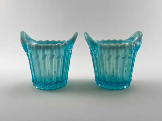 “Pair of serving bowls azure. England company Davidson uranium glass 1890гг.” George Davidson and Co Mixed media 1890 - photo 1