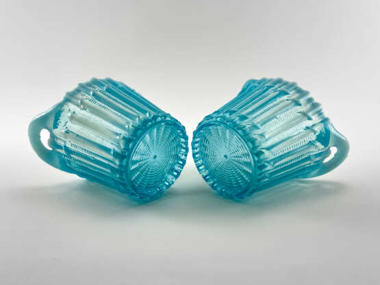 “Pair of serving bowls azure. England company Davidson uranium glass 1890гг.” George Davidson and Co Mixed media 1890 - photo 3