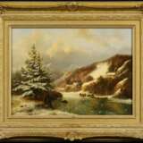 Roosenboom, Nicolaas Johannes, 1805 Schellingwouw - 1880, Winterliche Flusslandschaft - Foto 2