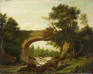 Nasmyth, Alexander, 1758 Edinburgh - 1840 Edinburgh, Flusslandschaft mit Brücke