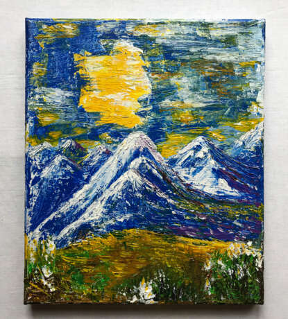 “The Alps (Alpine mountains)” Canvas Oil paint Impressionism Landscape painting 2019 - photo 1