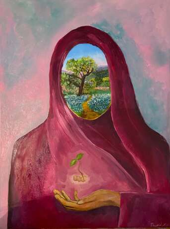 “Gardens of the righteous 2” Canvas Oil paint Surrealism Religious genre 2018 - photo 1